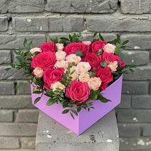 Цветочная композиция из Розы в коробке в Ковернино
