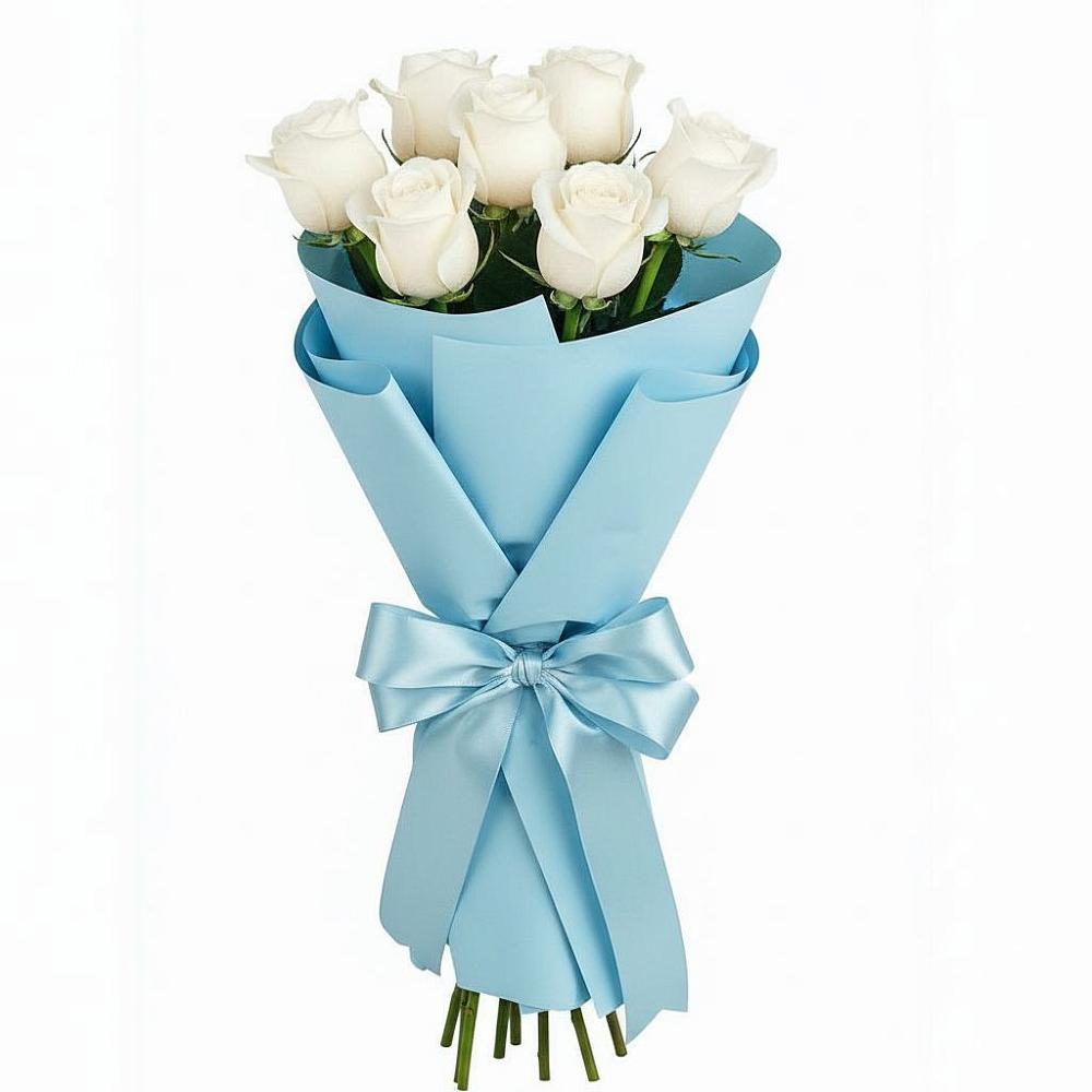 Букет 7 белых роз Проуд в Ковернино