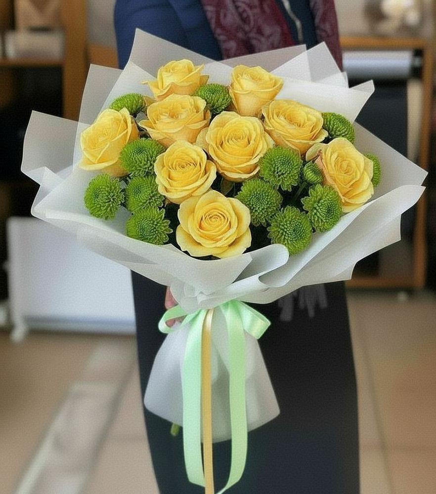 Букет цветов из: Хризантемы и Розы в Ковернино