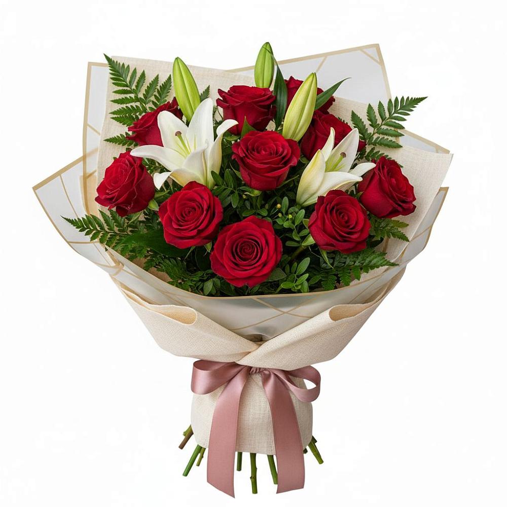 Букет цветов из: Лилии и Розы в Ковернино