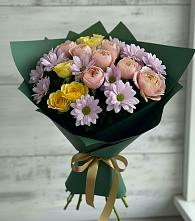 Букет цветов из:  Хризантемы и Розы #REPLACE_PRED# Ковернино