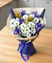 Букет цветов из:  Розы, Ирисы и Хризантемы в Ковернино