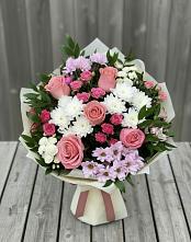 Букет цветов из:  Альстромерии, Гвоздики, Розы и Хризантемы #REPLACE_PRED# Ковернино