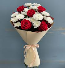 Букет цветов из:  Розы и Хризантемы в Ковернино
