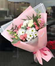 Букет цветов из:  Розы, Лизиантусы и Хризантемы в Ковернино