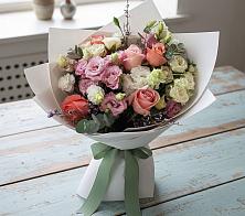 Букет цветов из:  Розы, Лизиантусы и Гвоздики в Ковернино