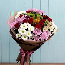 Букет цветов из:  Розы, Хризантемы и Альстромерии в Ковернино